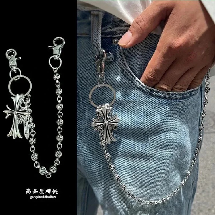 Multi-element trouser chain cross waist chain lobster clasp pendant jeans chain from OutfitReps