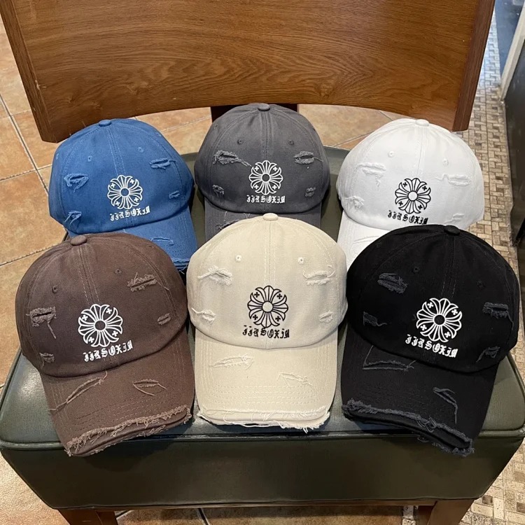 KLX09 25 new summer style ripped embroidered soft top peaked cap from OutfitReps