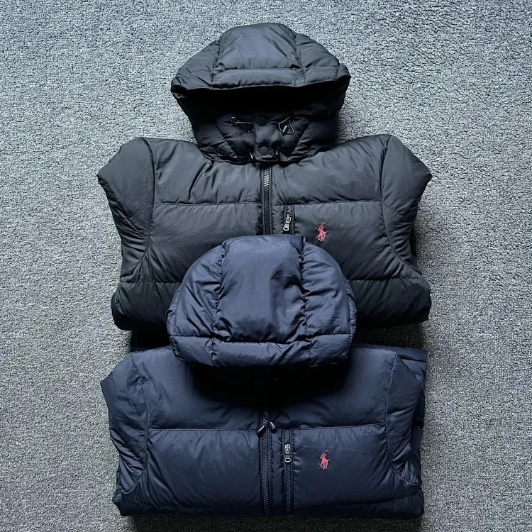 Eternally classic Ralph Lauren, men's hooded tall fluffy warm thick hooded down jacket wit from OutfitReps