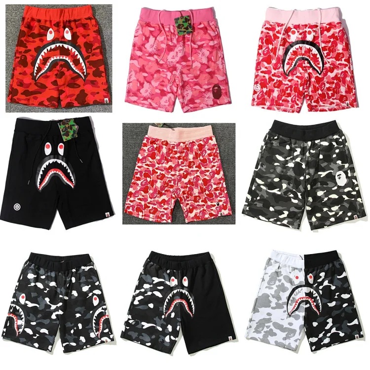 Bape camouflage youth casual shorts mid-pants men's and women's pure cotton luminous beach from OutfitReps