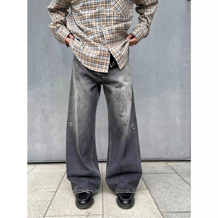 Splashed Ink Jeans Retro Straight Leg Loose Boys Jeans from OutfitReps