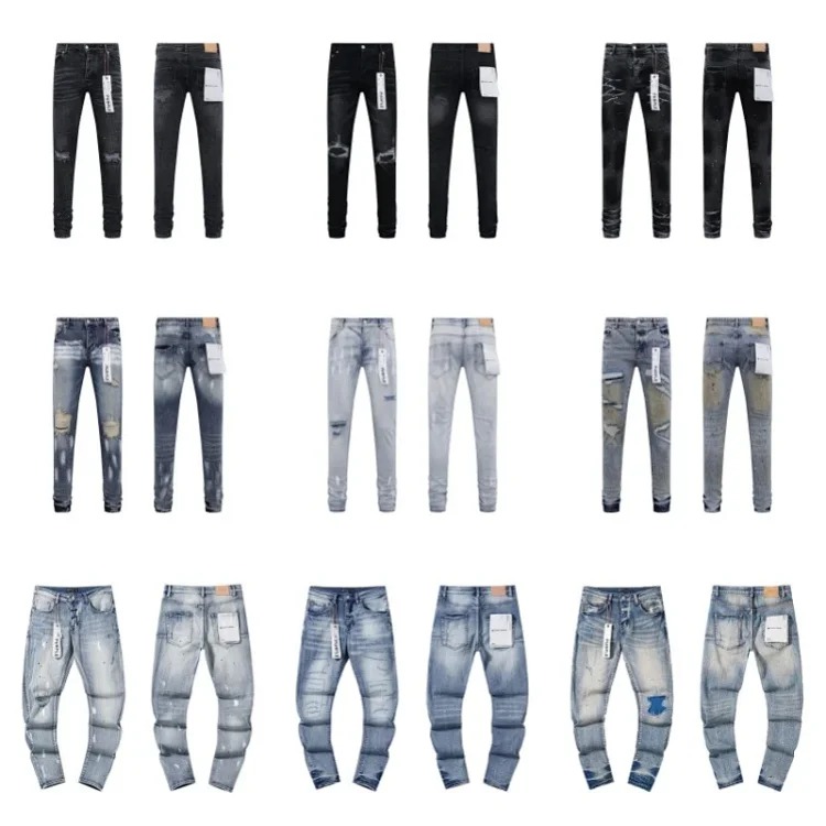 American High Street Ripped Patches Trendy Retro Straight Jeans from OutfitReps