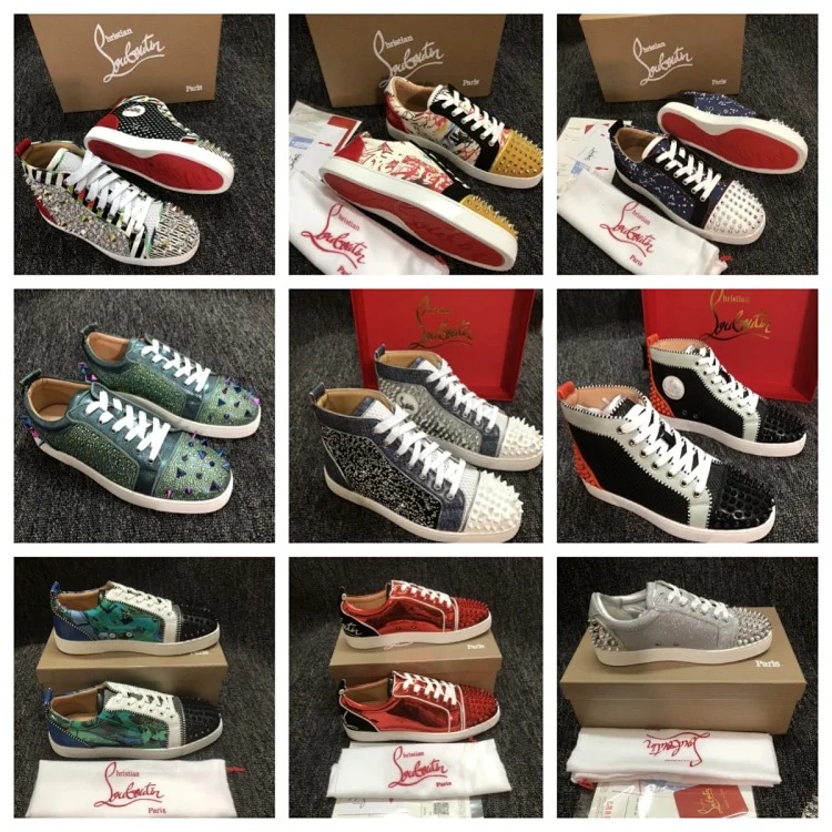 OG1 red sole rivet casual shoes for men and women, same style from OutfitReps