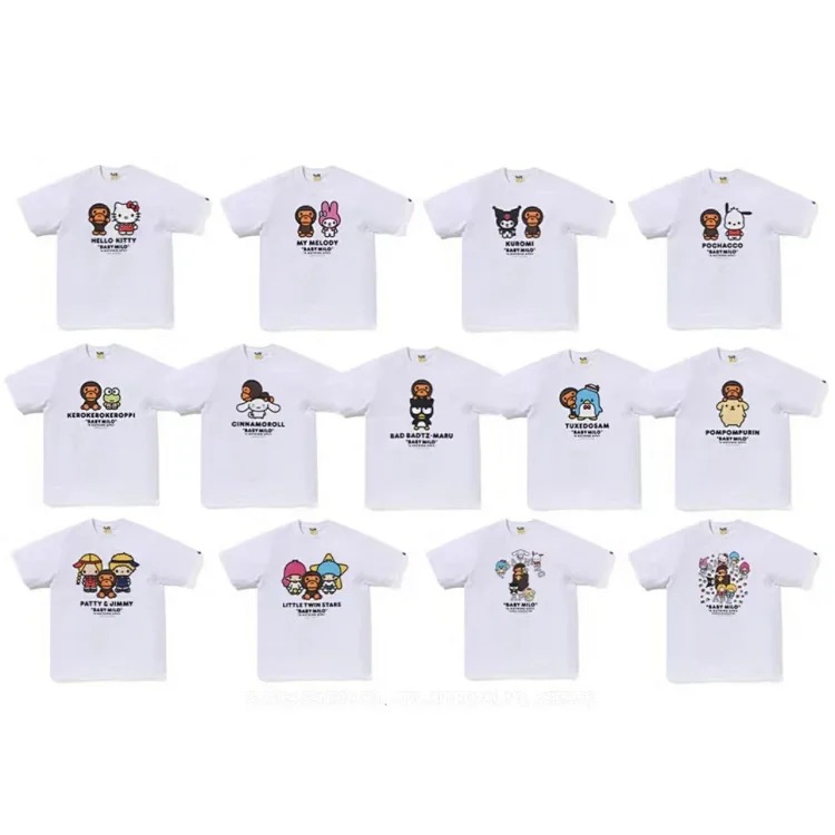 Printed loose short-sleeved T-shirts for men and women, couples from OutfitReps