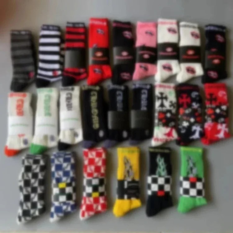 Fashion trend socks love graffiti red lips towel bottom mid-calf socks from OutfitReps
