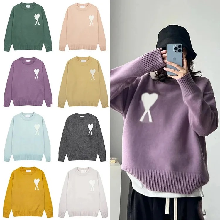 Love jacquard knitted long-sleeved sweater for men and women from OutfitReps